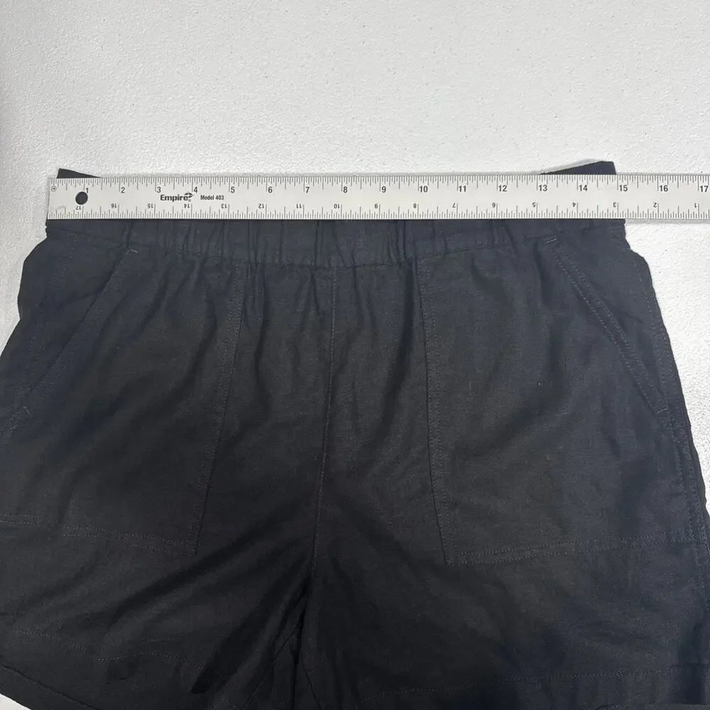 J. Crew Linen Blend Pull On Seaside Shorts Women Size S Pockets Casual Vacation - Picture 9 of 12